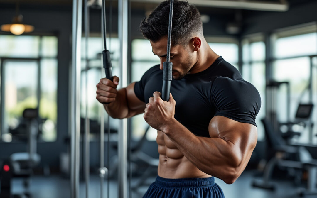 renforcez et sculptez votre tronc grâce à l'exercice de rotation du buste à la poulie, idéal pour améliorer votre stabilité et votre puissance musculaire.